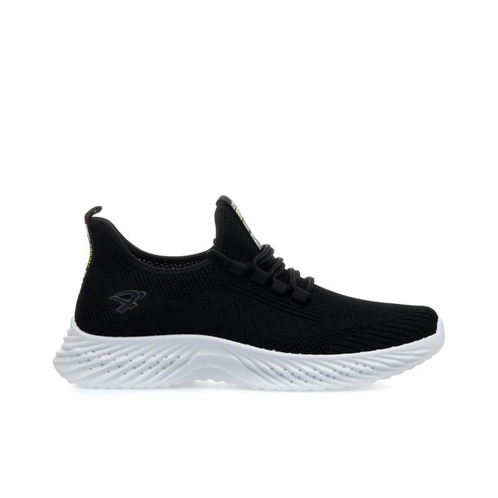 Sneakers uomo nere da palestra con suola a contrasto