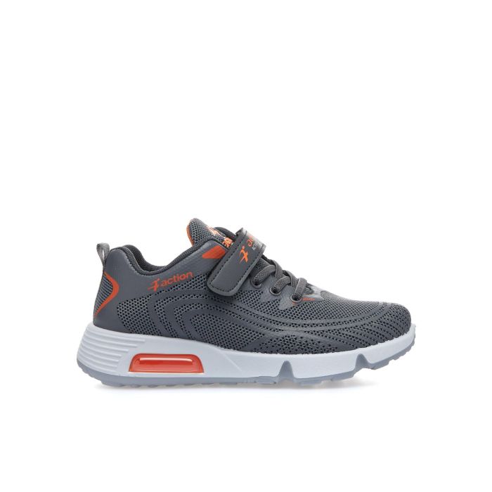 Sneakers grigie da bambino con velcro