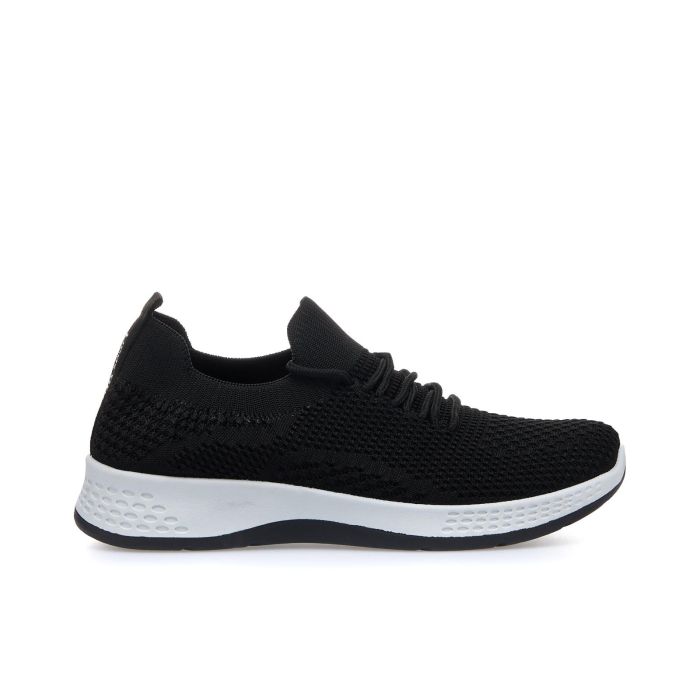 Sneakers nere in tessuto con lacci