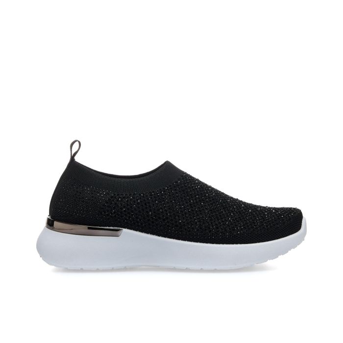 Sneakers nere modello slip-on con strass