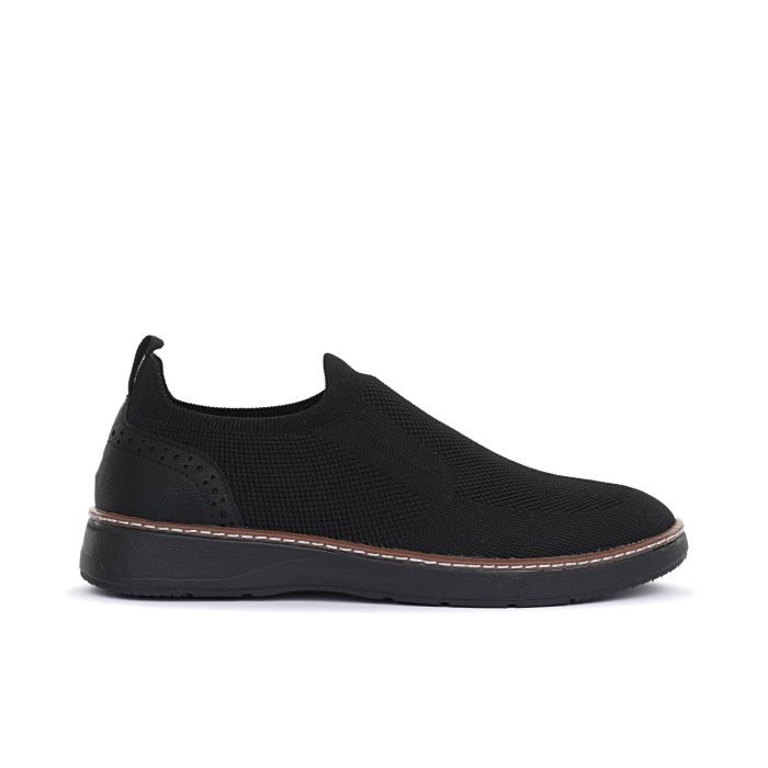 Sneakers slip-on nere da uomo in tessuto
