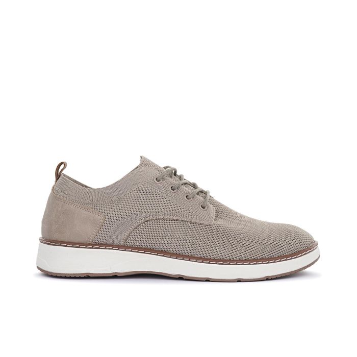 Scarpe stringate sportive beige da uomo in tessuto