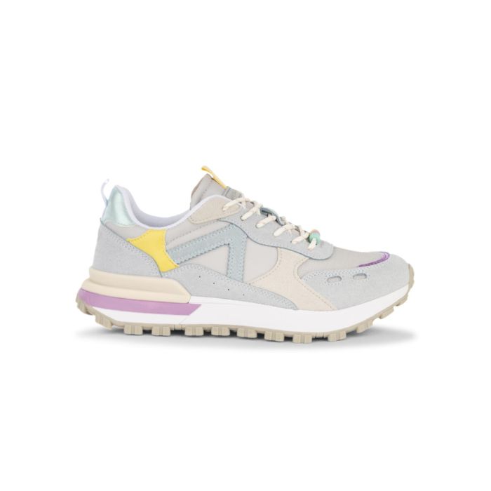 Sneakers Swish Jeans beige e azzurre da donna con charms sui lacci