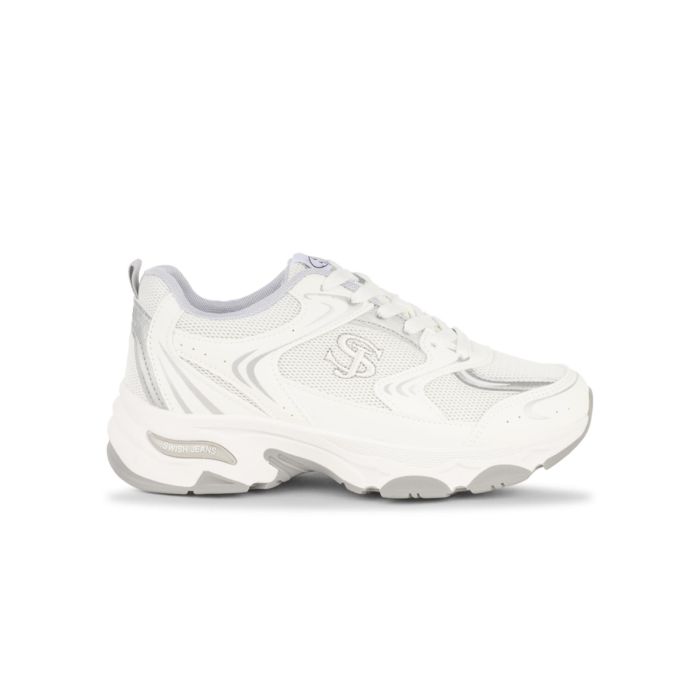 Sneakers Swish Jeans bianche da donna con suola chunky