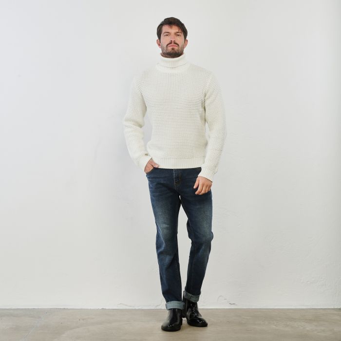 Jeans blu effetto stone washed