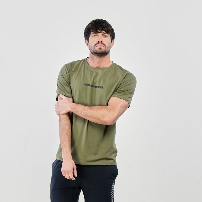 T-shirt verde con maniche corte e logo