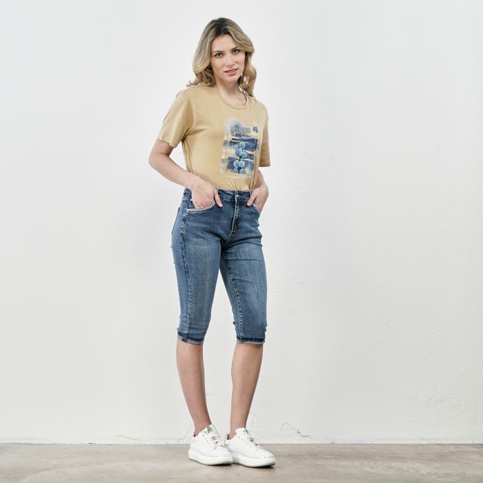 Shorts in denim con tasche