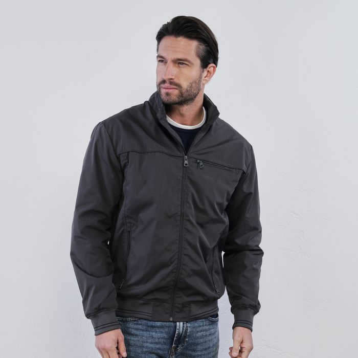 Giacca grigia da uomo modello bomber