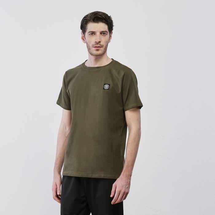 T-shirt verde da uomo maniche corte con logo