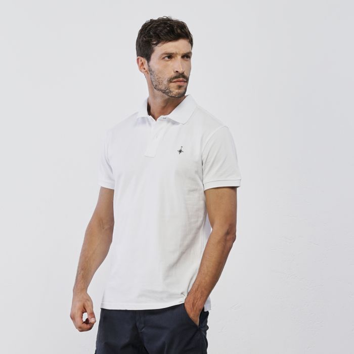 Polo bianca da uomo maniche corte con logo