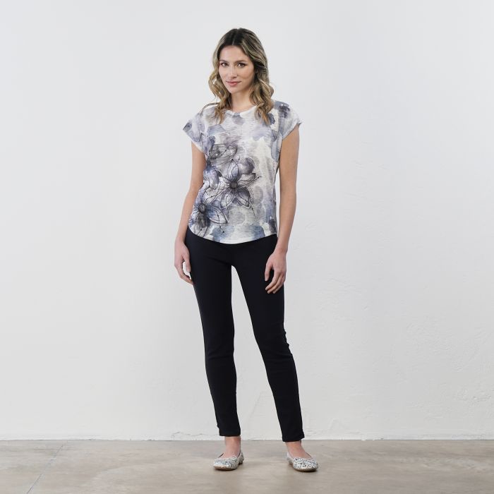 Pantaloni blu da donna con vestibilità skinny