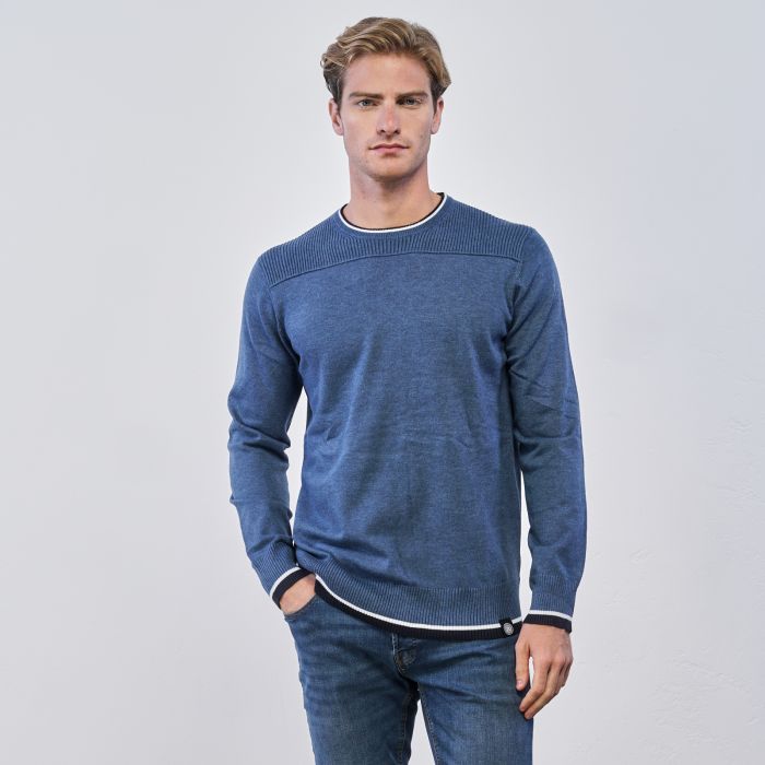 Maglioncino azzurro girocollo da uomo