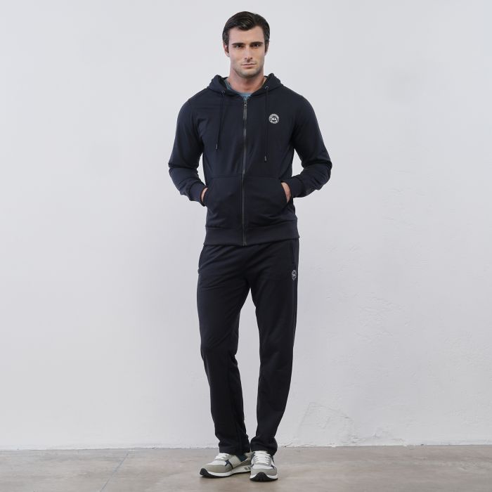 Pantaloni blu Marshall da uomo in tessuto sportivo con logo