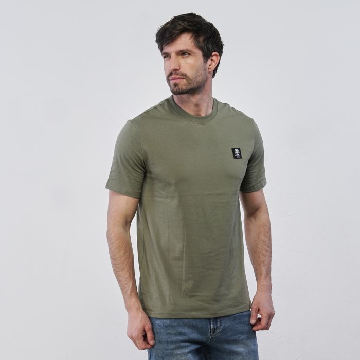 T-shirt verde Marshall da uomo con maniche corte e logo