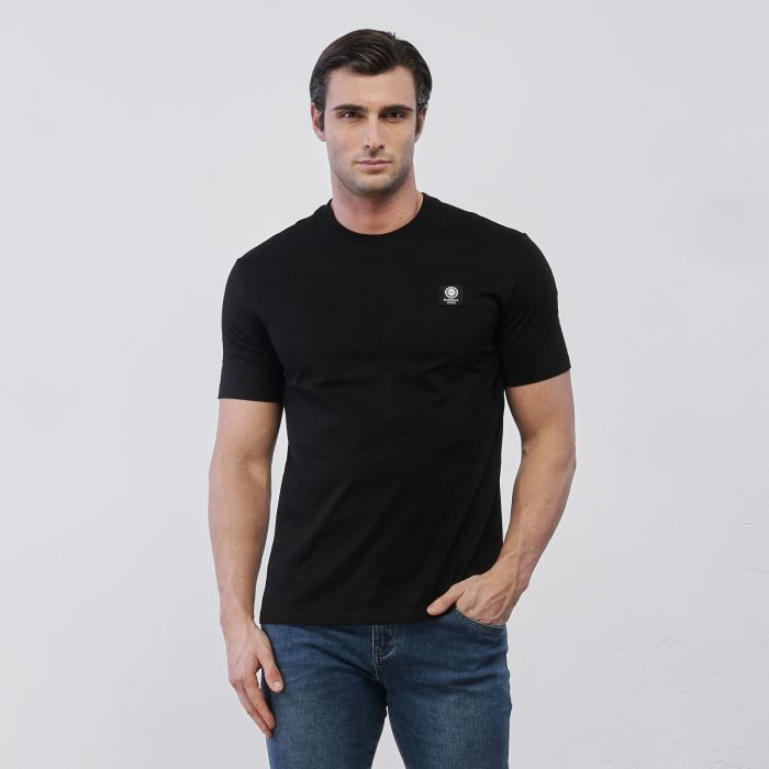 T-shirt nera Marshall da uomo con maniche corte e logo