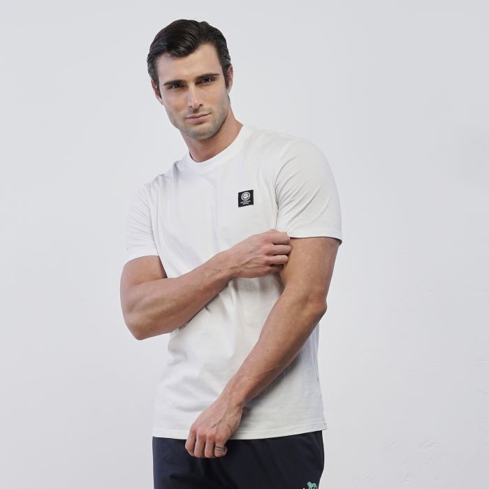 T-shirt bianca Marshall da uomo con maniche corte e logo