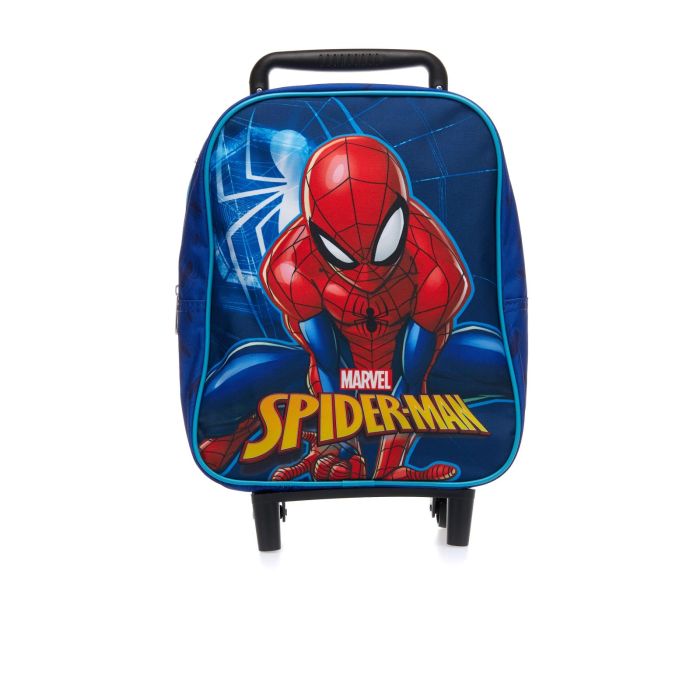 Zainetto blu con stampa cartoon e maniglia estraibile