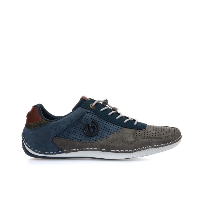 Scarpe sportive grigie blu bicolor in pelle