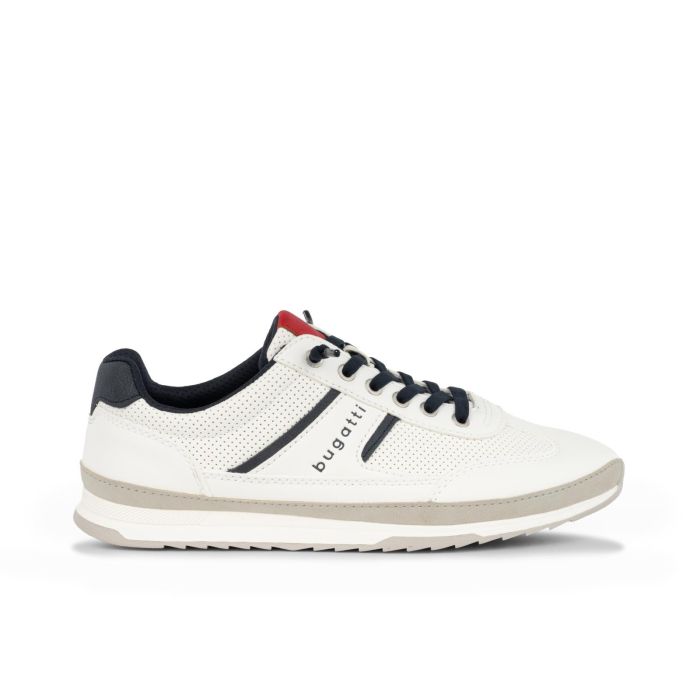 Sneakers bianche basse in pelle da uomo