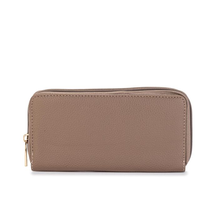 Portafoglio orizzontale rosa da donna con zip