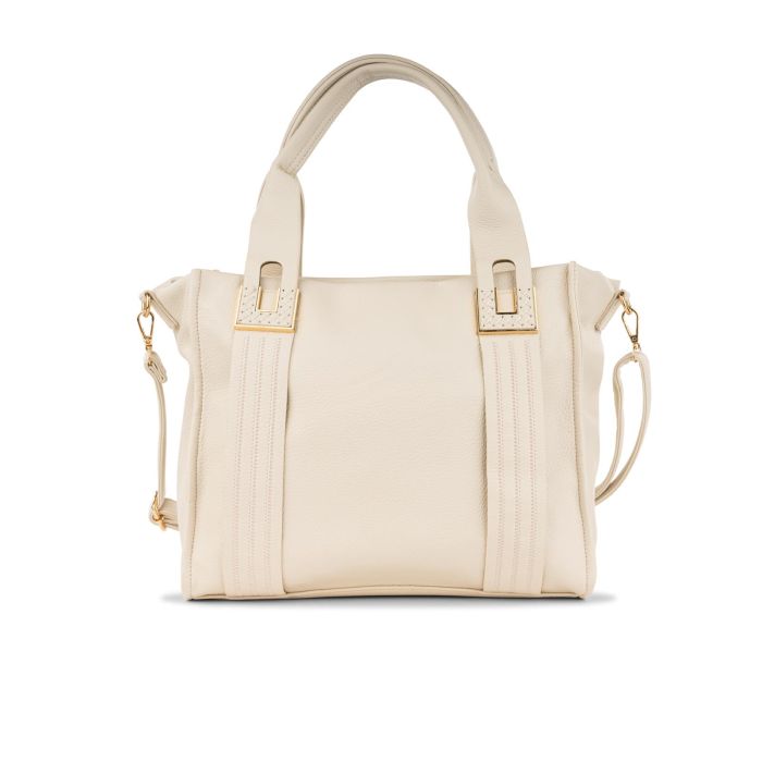 Borsa a mano bianca da donna con tracolla removibile