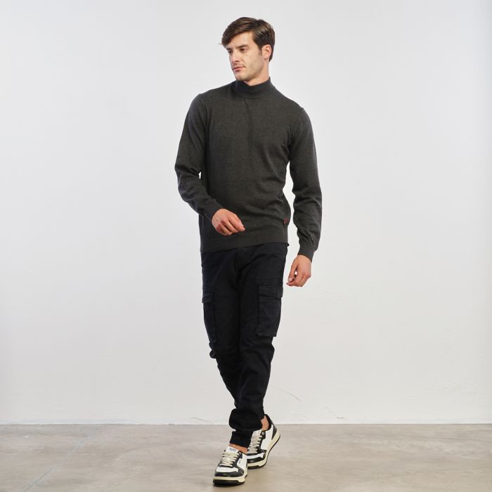 Pantaloni cargo blu scuro con elastico alle caviglie