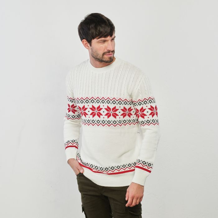 Maglione bianco stampa natale