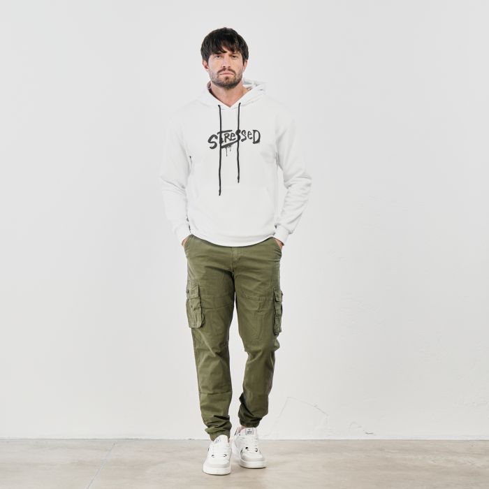 Pantaloni verdi con tasconi e polsini