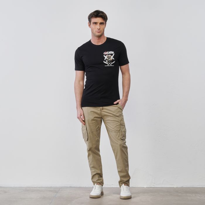 Pantaloni beige da uomo con tasconi