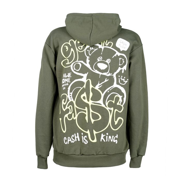 Generisch Felpa Con Cappuccio DDR Uomo, Verde Taglia S, Con Tasca A Marsupio, Misto Cotone 280g/m², Design Retrò Con Trabi E Simson