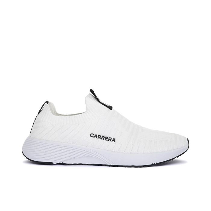 Sneakers bianche senza lacci in tessuto