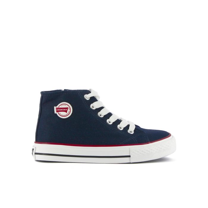 Sneakers alte blu in tessuto con logo