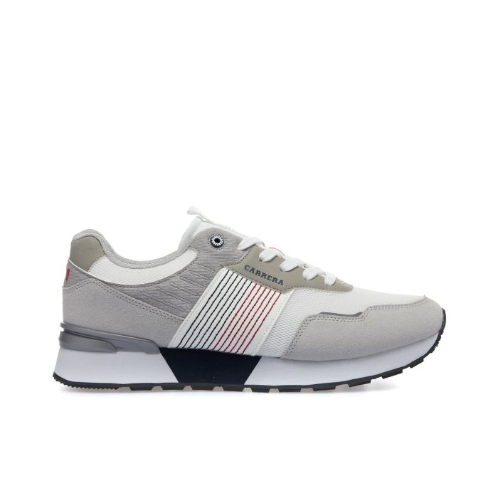 Sneakers grigie e bianche con suola in gomma