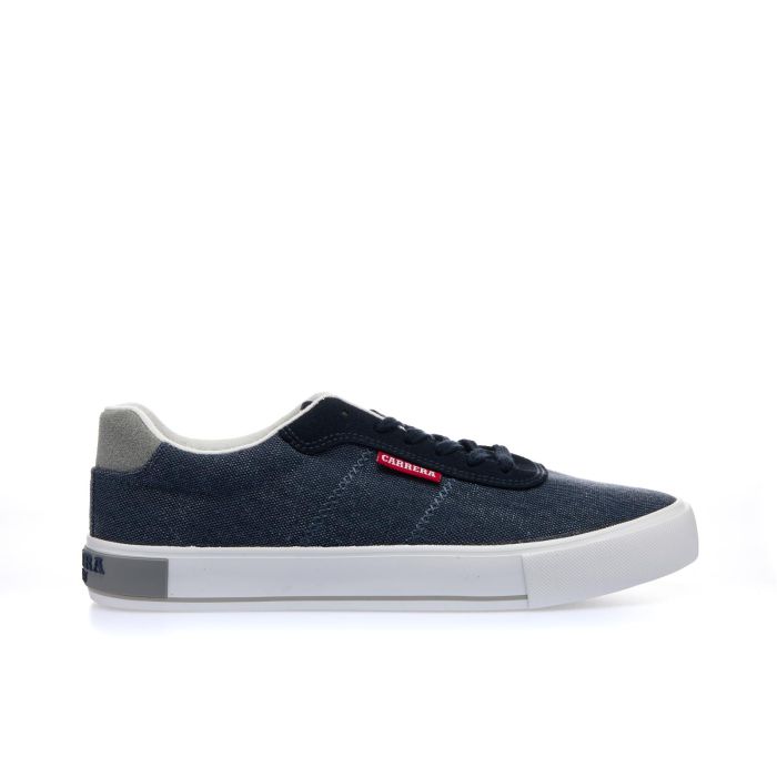 Sneakers blu in tessuto con lacci e logo