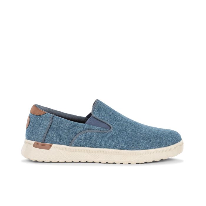 Slip-on blu da uomo in tessuto
