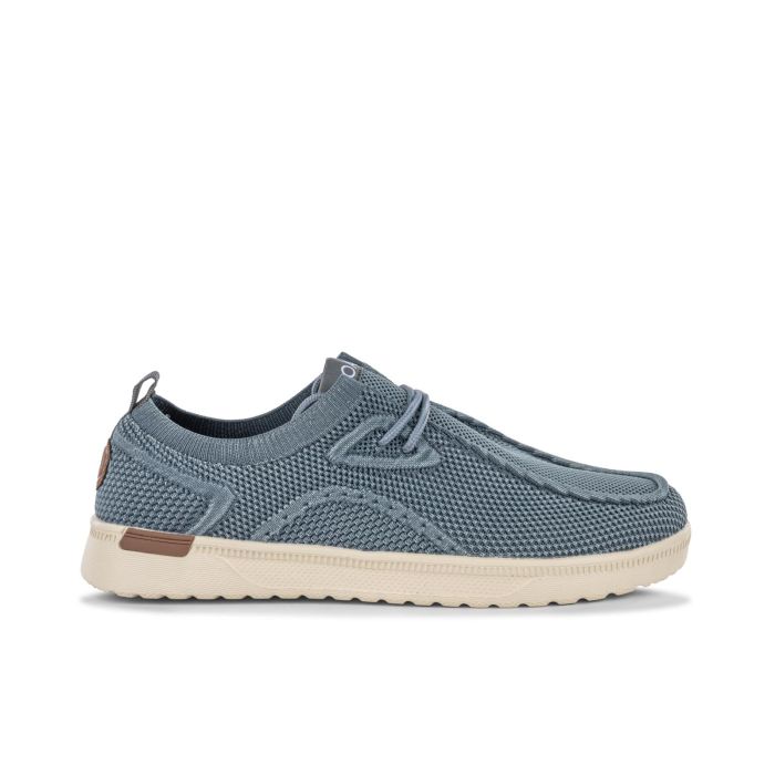 Slip-on blu da uomo in tessuto con lacci