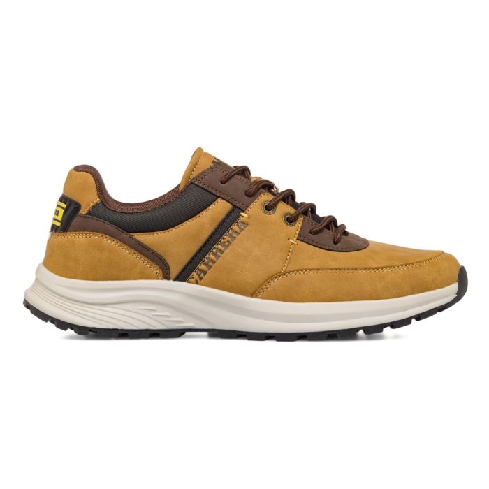 Sneakers beige da uomo con logo laterale