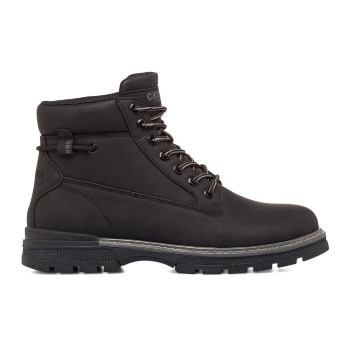 Scarponcini neri da uomo con lacci e suola in gomma