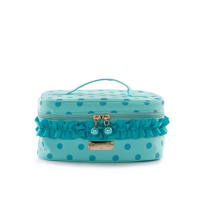 Beauty azzurro a pois con organizer interno