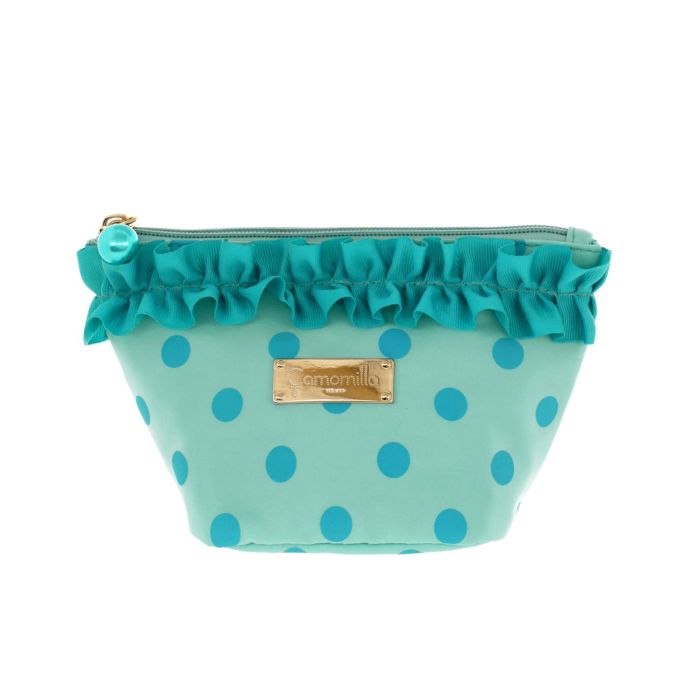 Mini beauty azzurro in fantasia a pois con zip