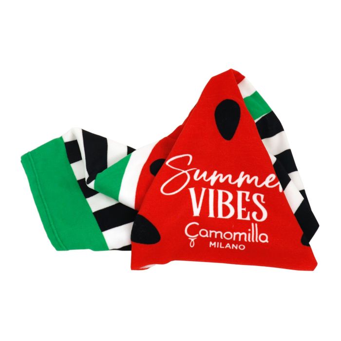 Telo mare rosso con stampa anguria