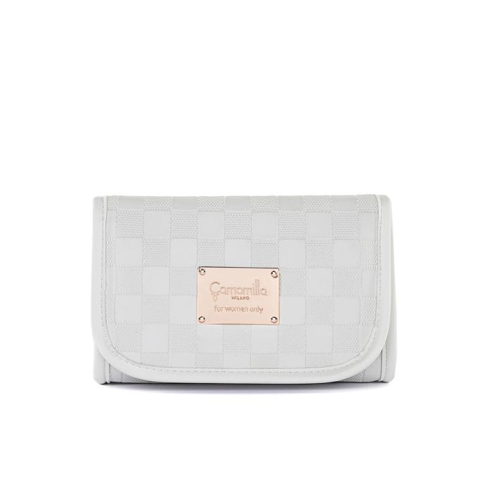 Bustina bianca da donna con logo