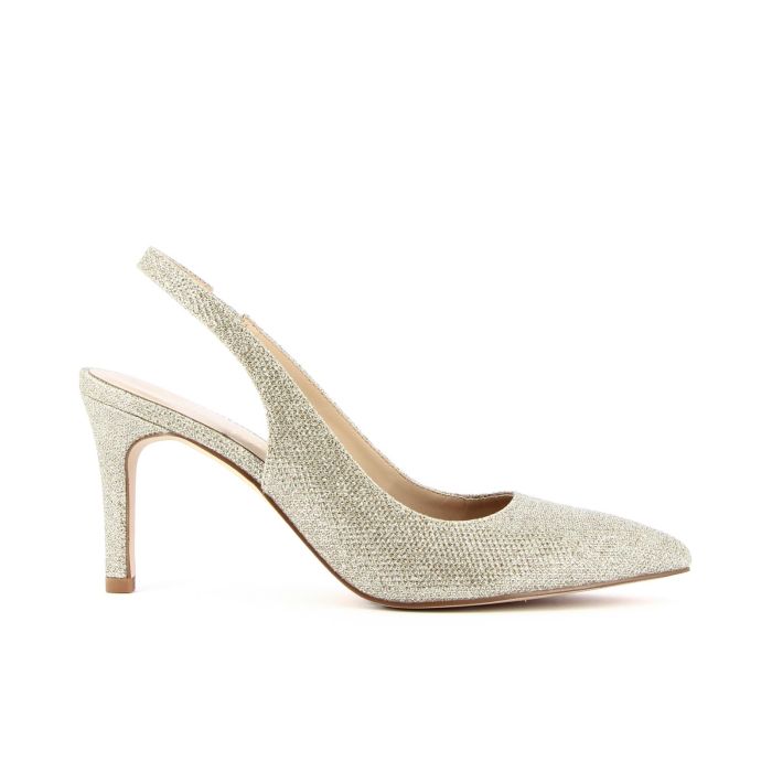 Decolletè slingback oro con strass