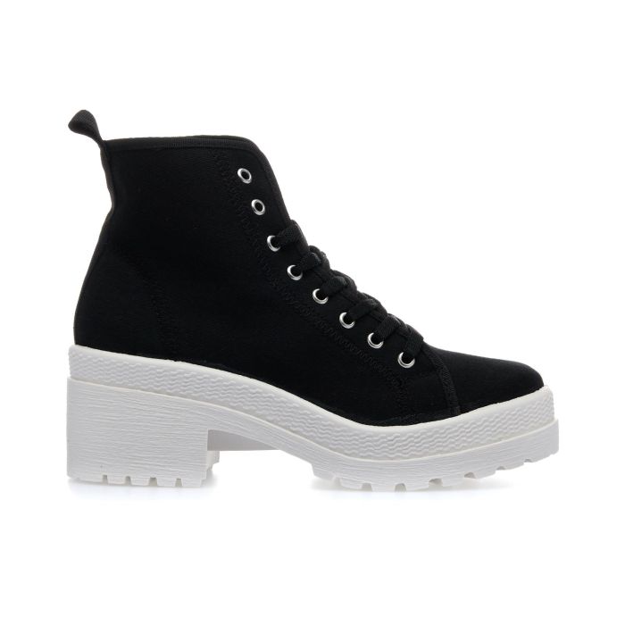 Sneakers nere tessuto con maxi suola