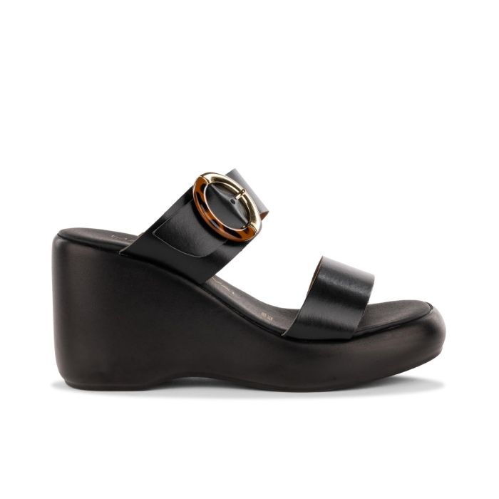 Sandali con zeppa neri da donna