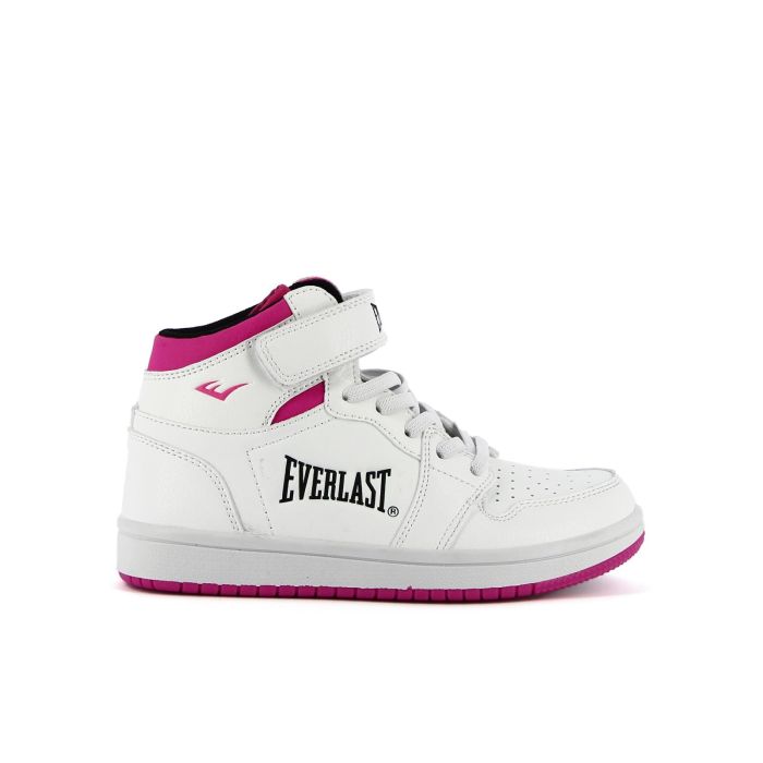 Sneakers alte bimba bianche da basket con velcro