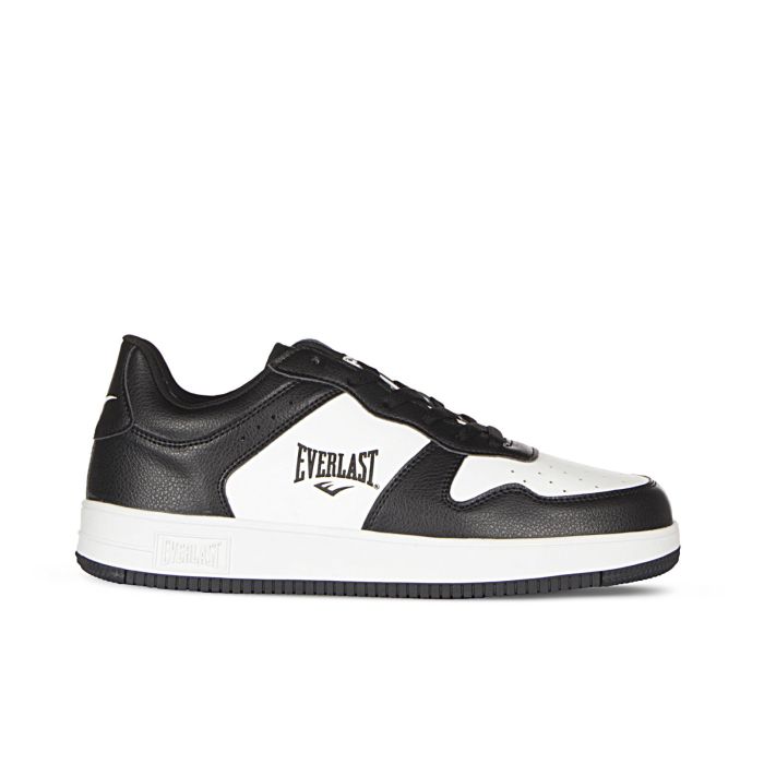 Sneakers uomo basket nere e bianche con logo laterale EV 713