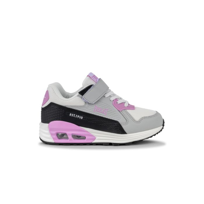 Sneakers bambina grigie e rosa da ginnastica con suola ad aria