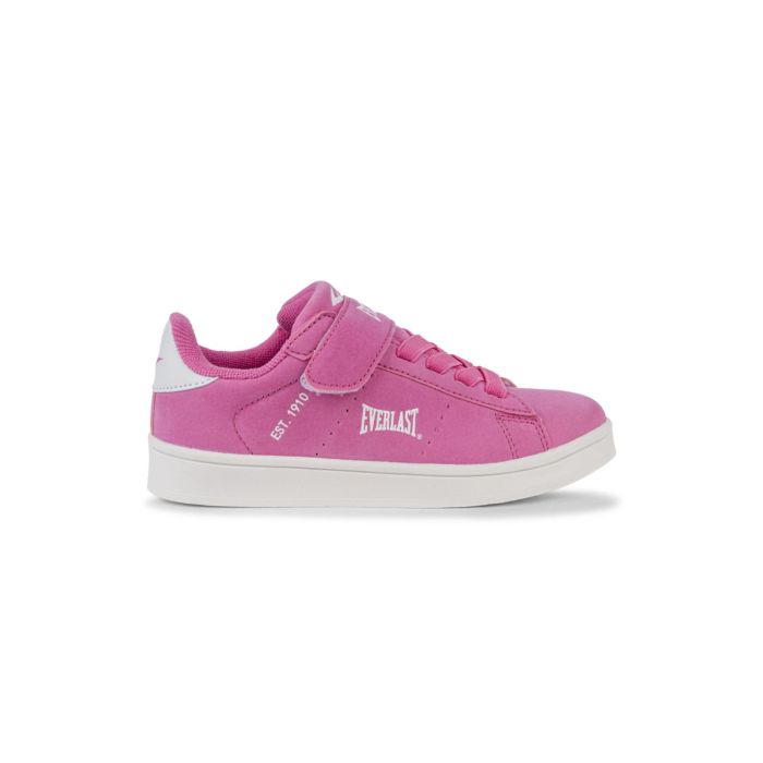 Sneakers tennis rosa da bambina con velcro