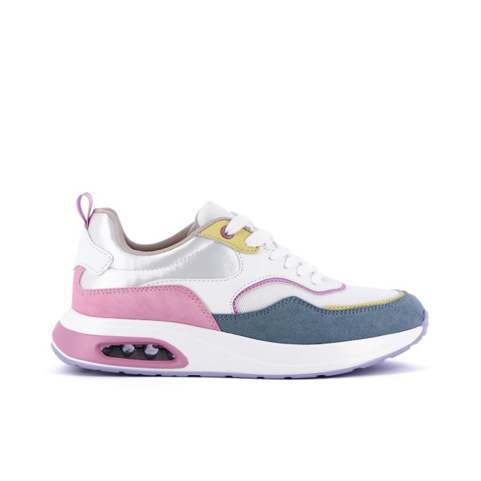 Sneakers bianche e rosa con cuscinetti di aria ammortizzanti